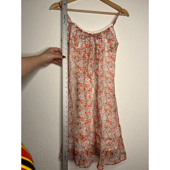 Commense Floral Lace Ruffle Hem Cami Mini Dress XS NWT - Picture 3 of 8